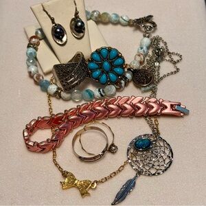 Blue and Pink Beaded Bracelet Collection